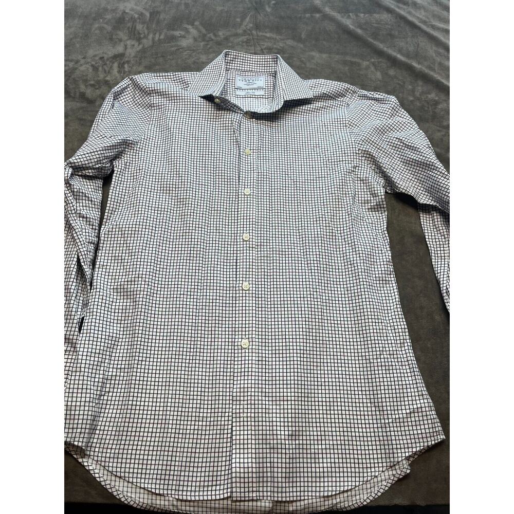 CHARLES TYRWHITT JERMYN STREET‎ Black Check SLIM FIT DRESS SHIRT 15x33